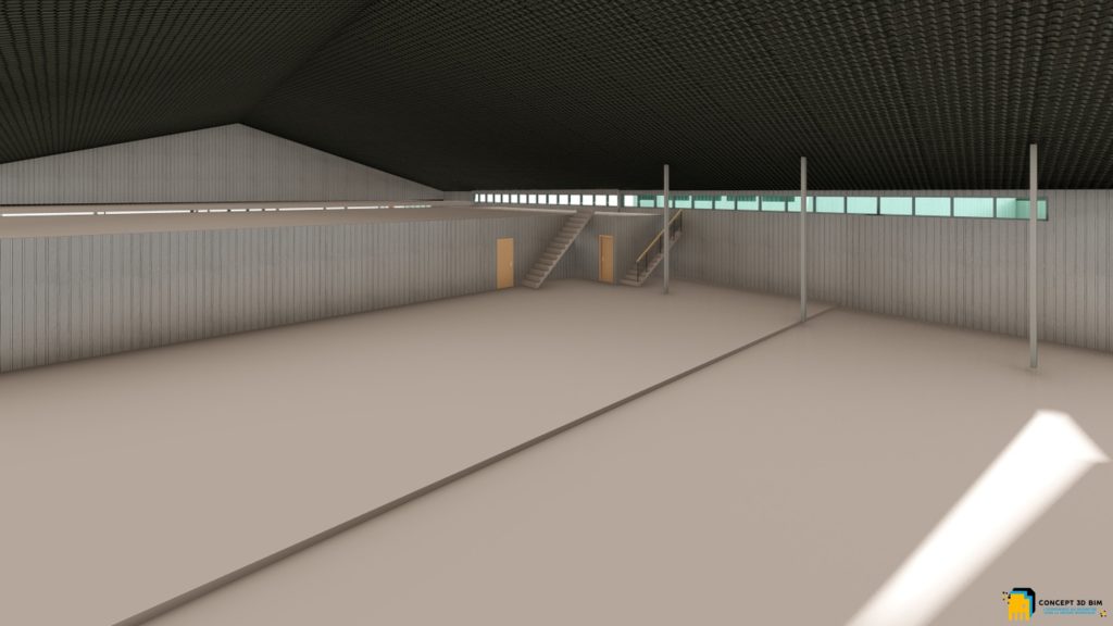 maquette 3d bim hangars batiment industriel